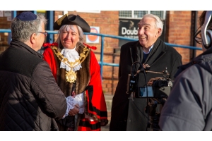 Richard Donner meeting the Lord Mayor of Wakefield