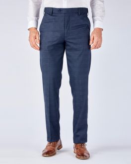 Blue Check Formal Stretch Trousers