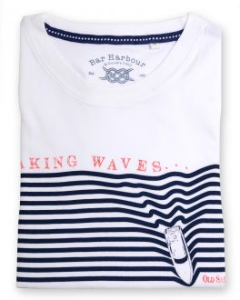 White Waves Print T-Shirt 