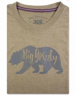Bar Harbour Moss Green Grizzly Print T-Shirt 