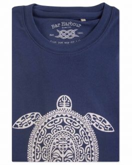 Men's Navy Tribal Turtle Print T-Shirt 