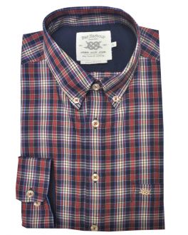Navy and Red Multi Check Casual Shirt