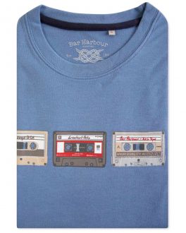Men's Blue Tapes Print T-Shirt