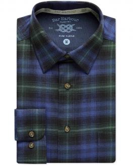 Blue and Green Check Brushed Cotton Casual Shirt