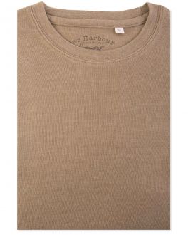 Brown Marl Ribbed Neck T-Shirt 