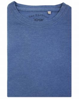 Ancient Blue Marl Ribbed Neck T-Shirt