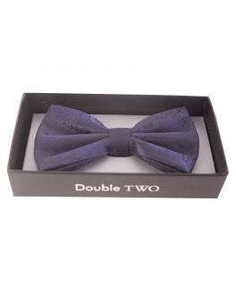 Double TWO Blue Floral Bow Tie