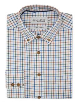 Blue & Brown Tattersall Check Long Sleeve Shirt