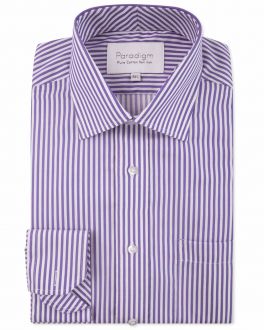 Purple Stripe Luxury Pure Cotton Non-Iron Shirt