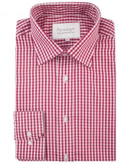 Red Check Luxury Pure Cotton Non-Iron Shirt