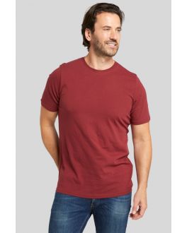 Burgundy Crew Neck Plain Cotton T-Shirt