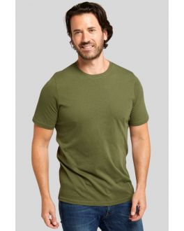 Military Green Crew Neck Plain Cotton T-Shirt