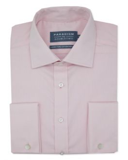 Tailored Fit Pink Non-Iron Pure Cotton Twill Shirt - Double Cuff