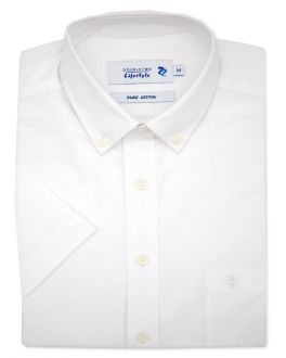 White Oxford Short Sleeve Casual Shirt