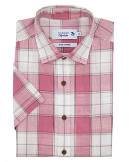 Red & White Check Short Sleeve Casual Shirt
