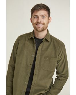 Green Corduroy Long Sleeve Casual Shirt