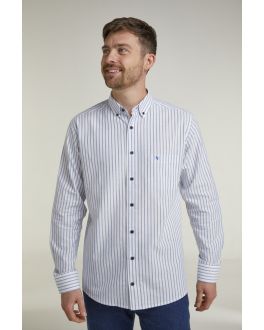  Blue Striped Long Sleeve Casual Shirt