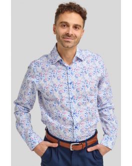 double two mens long sleeve cotton floral print formal shirt