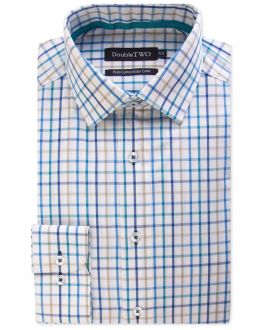 Blue Multi Bold Check 100% Cotton Formal Shirt