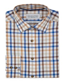 Brown Tattersall Check Long Sleeve Shirt