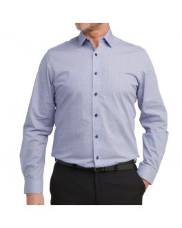 Multi-Coloured Diamond Print Long Sleeve Formal Shirt
