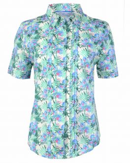 Jade Floral Classic Fit Short Sleeve Blouse