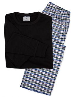 Black & White Check Thermal Pyjama Set