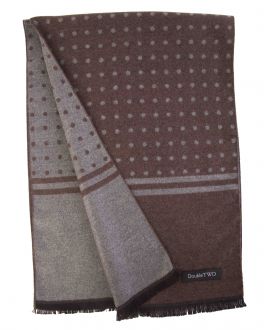 Double TWO Men's Brown Doubled Faced Scarf