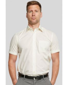 Big & Tall Cream Short Sleeve Easy Care Shirt