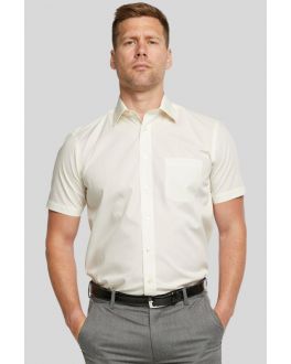Cream Short Sleeve Non-Iron Shirt