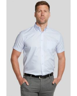 Blue Short Sleeve Non-Iron Button Down Oxford Shirt