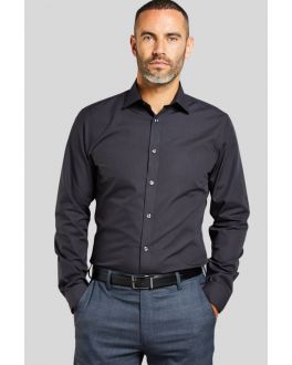 Slim Fit Black Long Sleeve Non-Iron Shirt