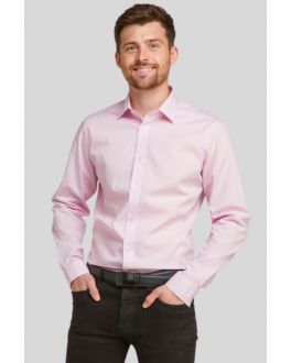 Slim Fit Pink Long Sleeve Non-Iron Shirt