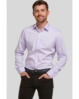 Tailored Fit Lilac Non-Iron Pure Cotton Twill Shirt