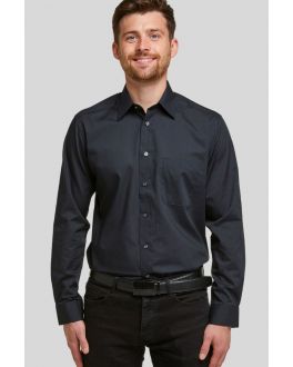 Double TWO Black Classic Cotton Blend Long Sleeve Shirt