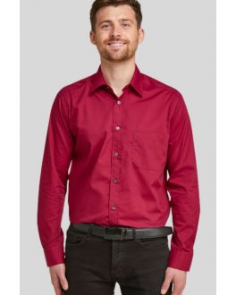 Double Two Big & Tall Burgundy Easy Care Long Sleeve Shirt