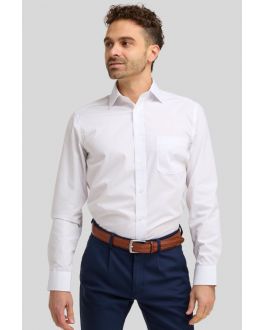 Double TWO White Long Sleeve Non-Iron Cotton Rich Shirt