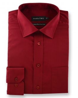 Cherry Red Long Sleeve Non-Iron Shirt