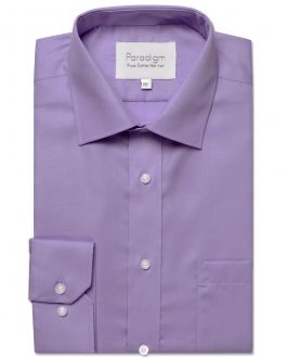 Purple Single Cuff Pure Cotton Non Iron Shirt