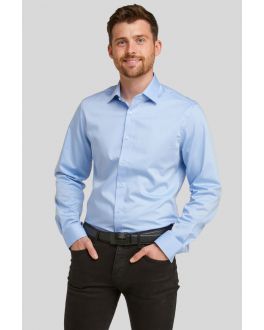 Tailored Fit Blue Non-Iron Pure Cotton Twill Shirt