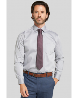 Big & Tall Grey Cotton Twill Non-Iron Shirt