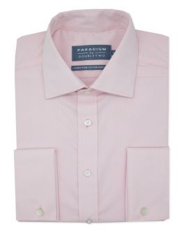 Pink Non-Iron Pure Cotton Twill Shirt - Double Cuff