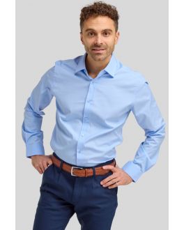 Stretch Slim Fit Sky Blue Long Sleeve Formal Shirt