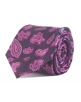 Double TWO Pink Paisley Tie
