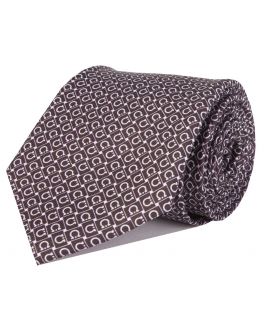 Black and White Printed Horseshoe Patterned Tie