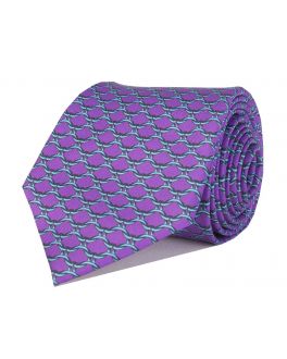 Lilac Printed Link Patterned Tie