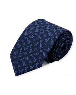 Navy Floral Patterned Tie
