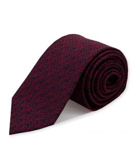 Red & Navy Patterned Tie