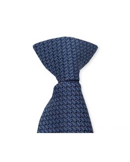 Blue Patterned Clip On Tie