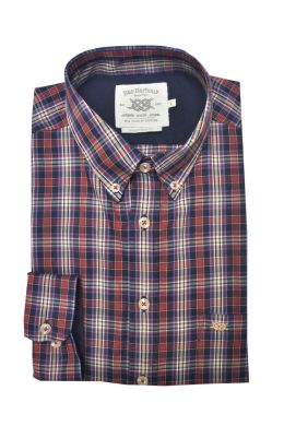 Navy and Red Multi Check Casual Shirt